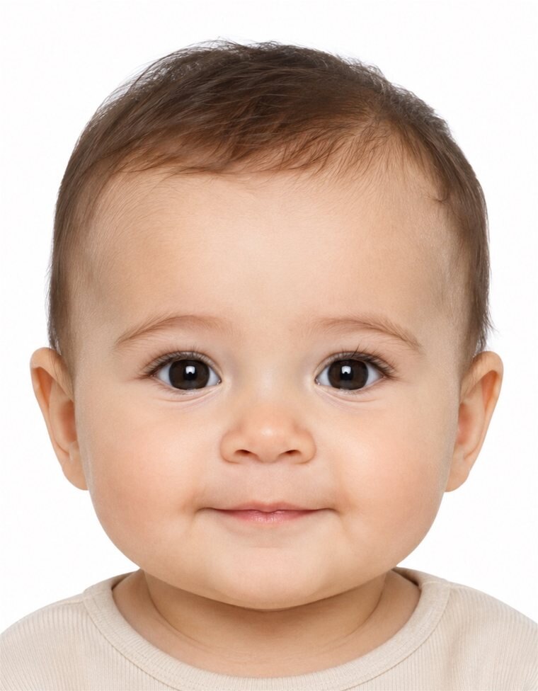 Beispiel eines Baby-Passbilds