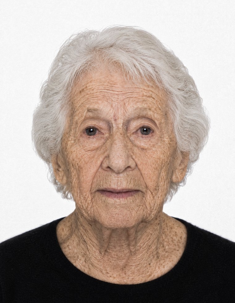 Beispiel eines Passbilds für eine Seniorin